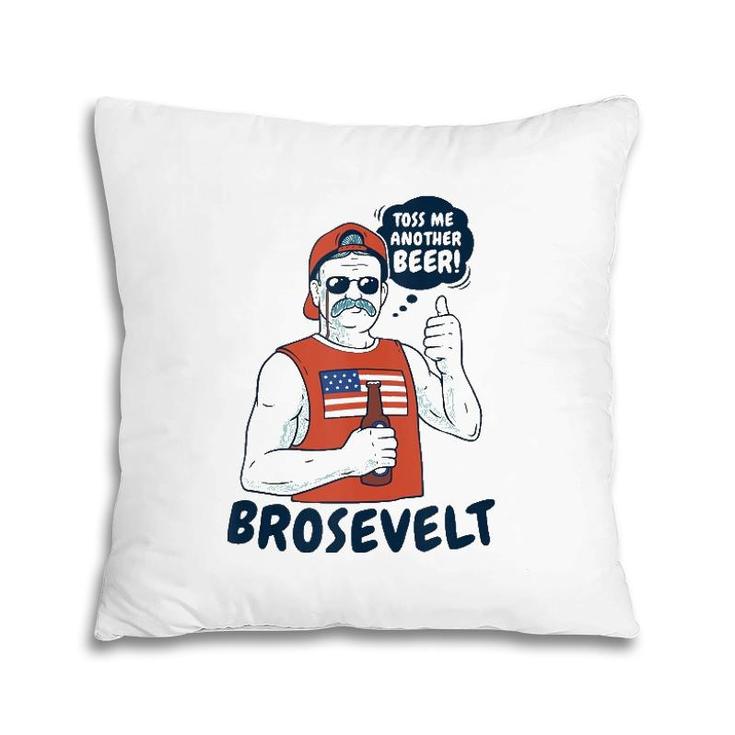 Brosevelt Teddy Roosevelt Bro With A Beer 4Th Of July Tank Top Pillow