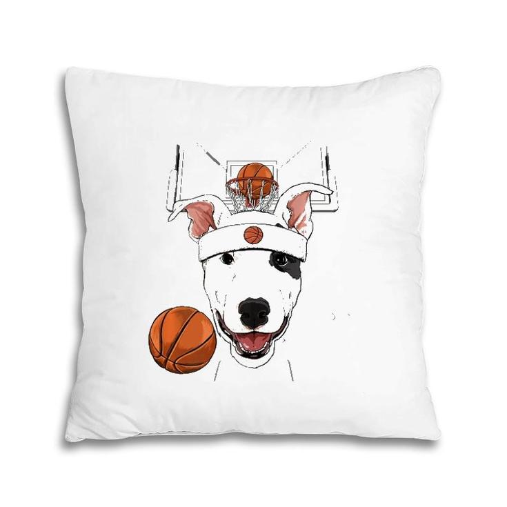 Bull Terrier Basketball Dog Lovers Basketball Player  Pillow