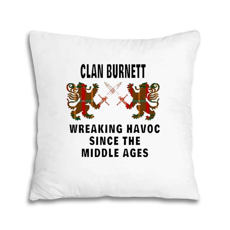 Burnett Scottish Clan Family Kilt Tartan Lion Pillow