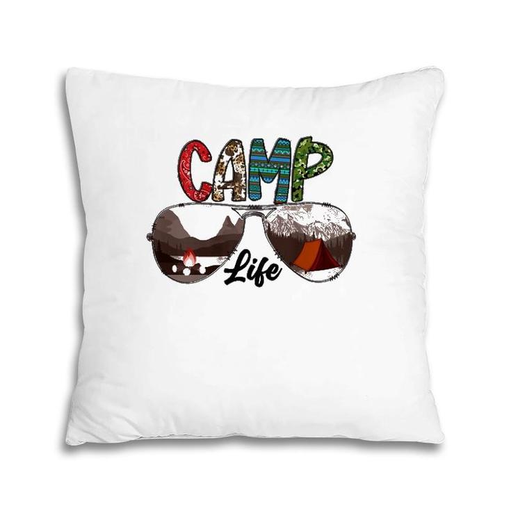 Camping Life With Sunglasses Sunset Tent  Pillow