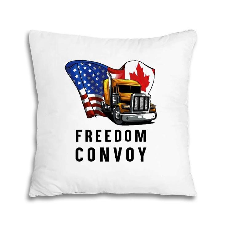 Canada Flag Freedom Convoy 2022 Canadian Trucker Maple Leaf Pillow