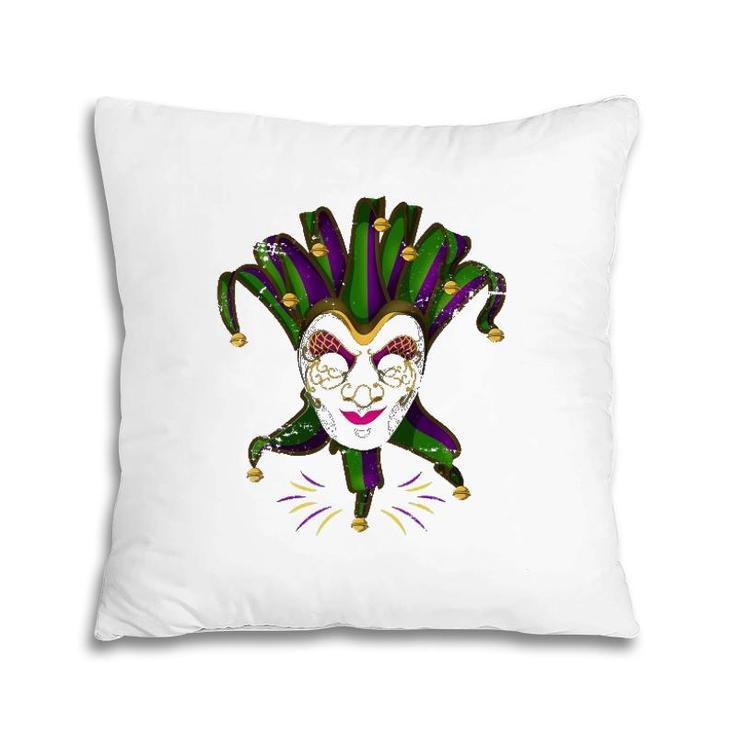 Carnival Parade Jester Hat Costume Gift Mardi Gras Pillow