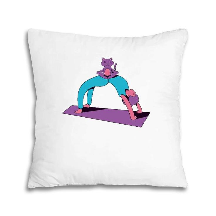 Cat Kitten Yoga Lovers Meditation Pillow
