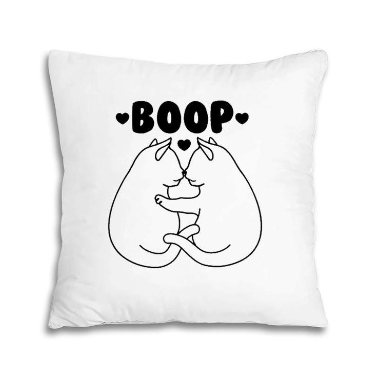 Cats Booping Noses Funny Cat Boop Pillow