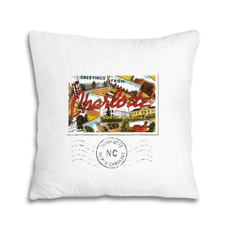 Charlotte Postcard North Carolina Nc Travel Pillow