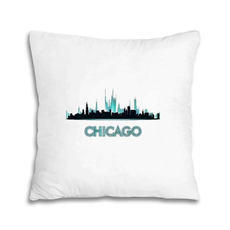 Chicago Skyline Design Windy City Lovers Gift Nice Souvenir Premium Pillow