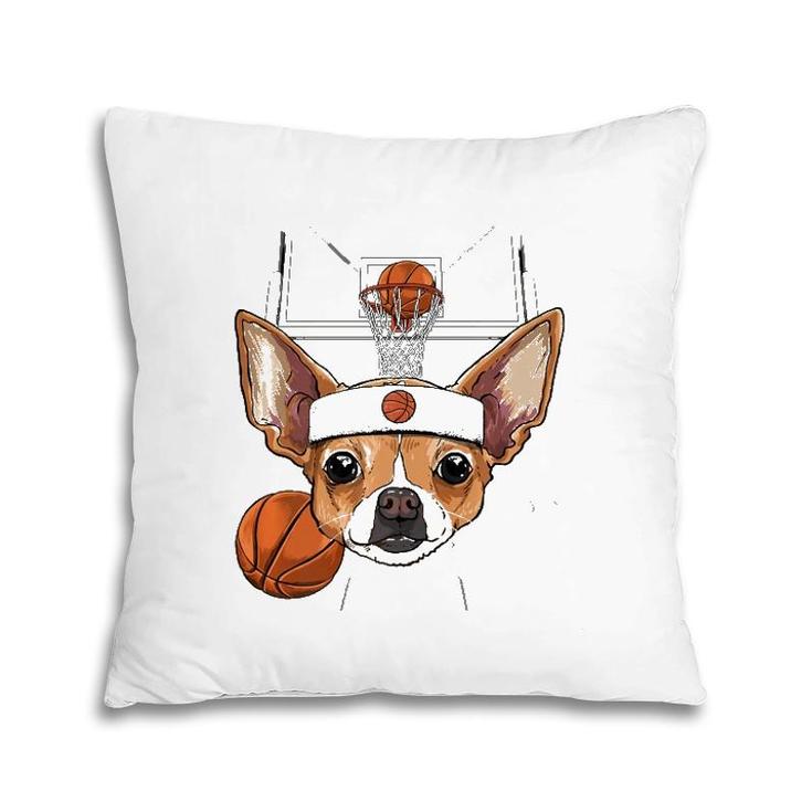 Chihuahua Basketball Dog Lovers Basketball Player  Pillow