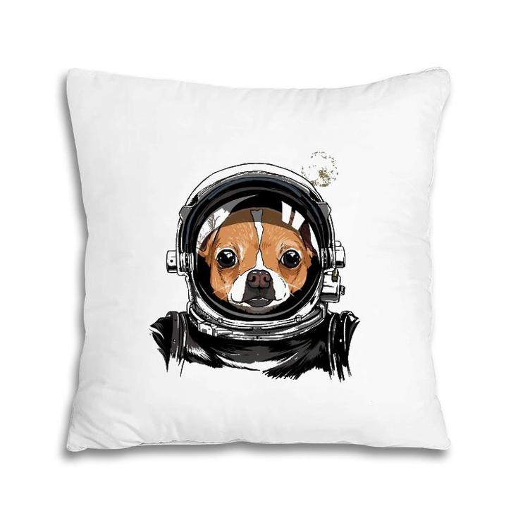 Chihuahua Dog Astronaut Space Exploration Astronomy Lover Pillow