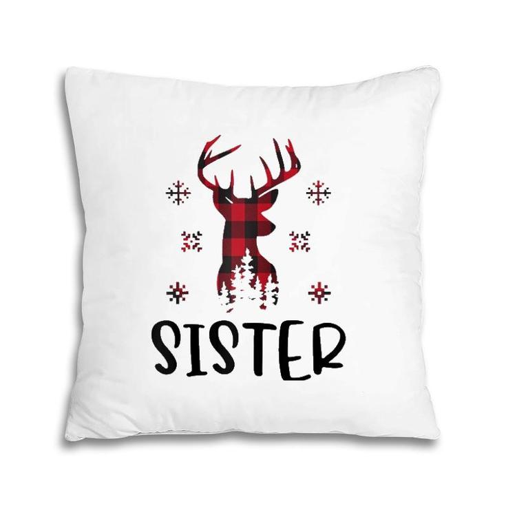 Christmas Family Clothing Deer Sister Raglan Baseball Tee Pillow