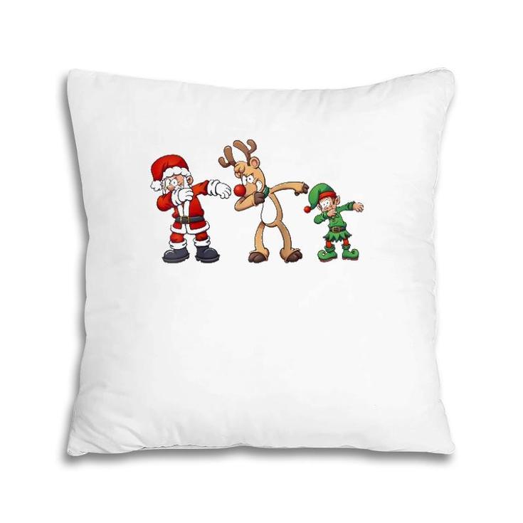 Christmas New Year Holiday , Xmas Santa Claus Dabbing Raglan Baseball Tee Pillow