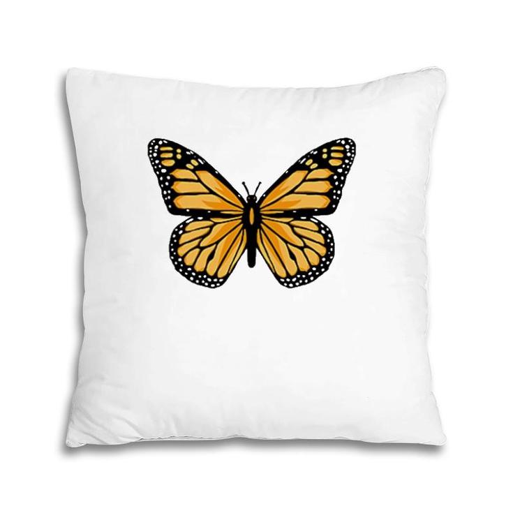 Classic Black And Orange Monarch Butterfly Icon Pillow