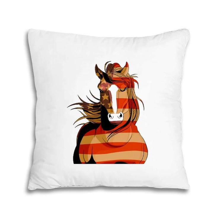 Clydesdale Horse Merica 4Th Of July American Patriotic Pillow