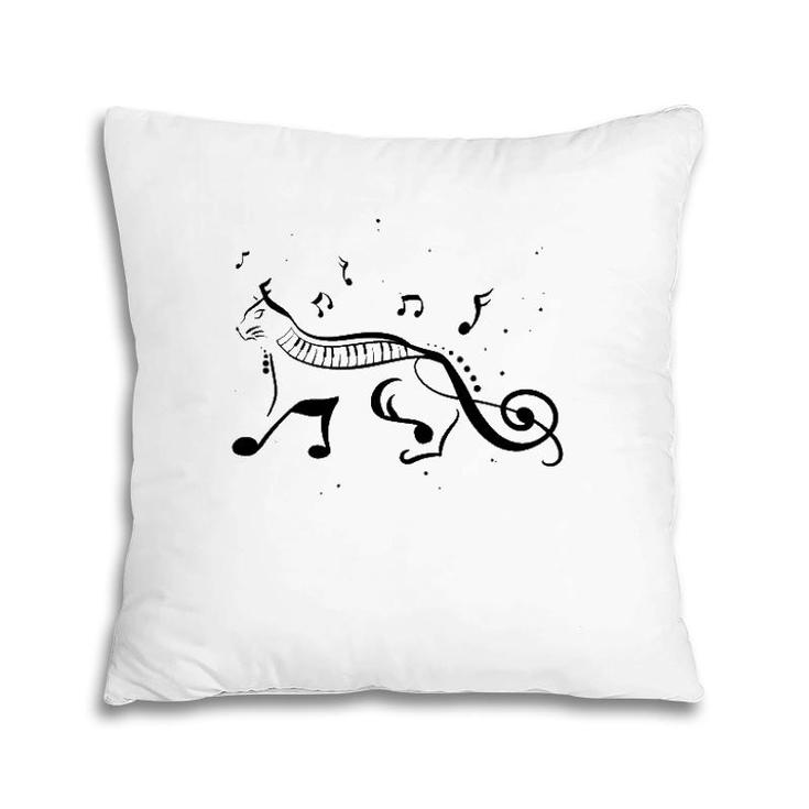 Cool Cat Treble Clef Music Funny Kitty Notes Musician Gift Pillow