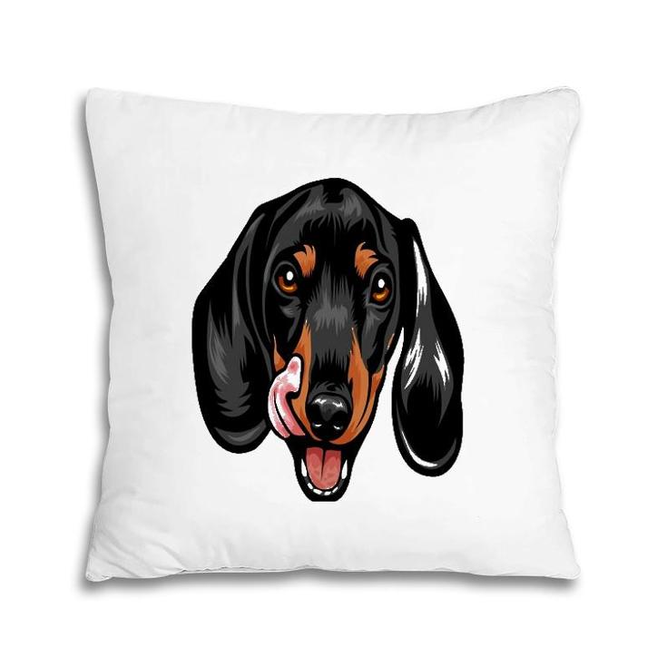 Cool Dachshund Dog Face Gift Pillow