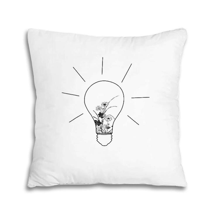 Cool Idea Light Bulb Vintage Flowers Leaves Pillow