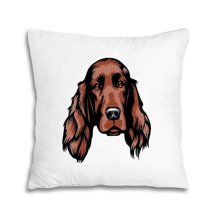 Cool Irish Setter Face Dog Pillow