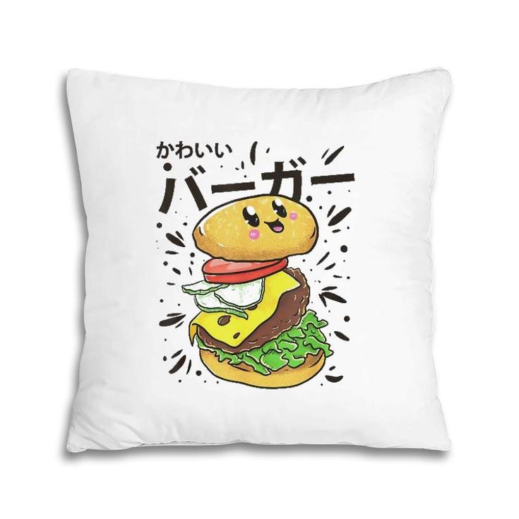 Cute Japanese Burger Kawaii Food Lover Pillow