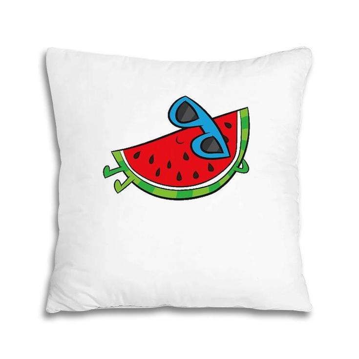 Cute Melon Summer Fruit Sunglasses On Watermelon Pillow
