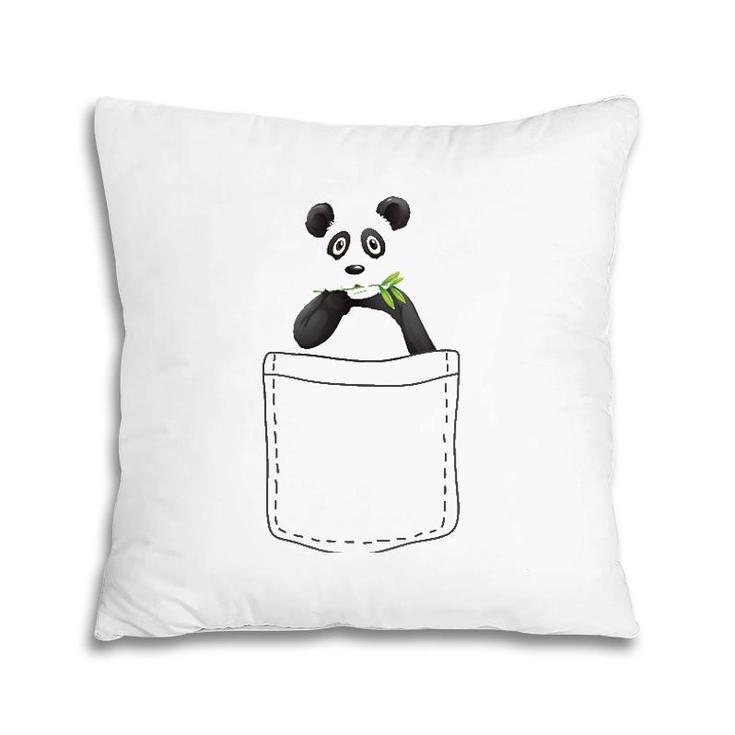 Cute Panda In The Pocket, Panda Pillow