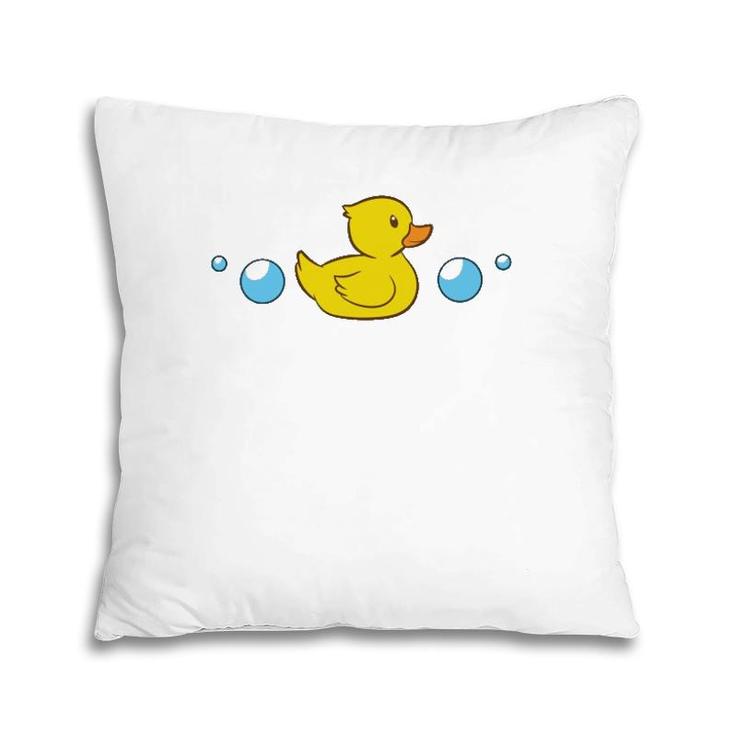 Cute Rubber Duck In Water Love Rubber Ducks  Pillow