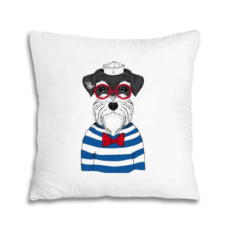 Cute Schnauzer Sailor Dog Unisex Pillow