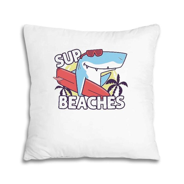 Cute Shark  Sup Beaches Pillow