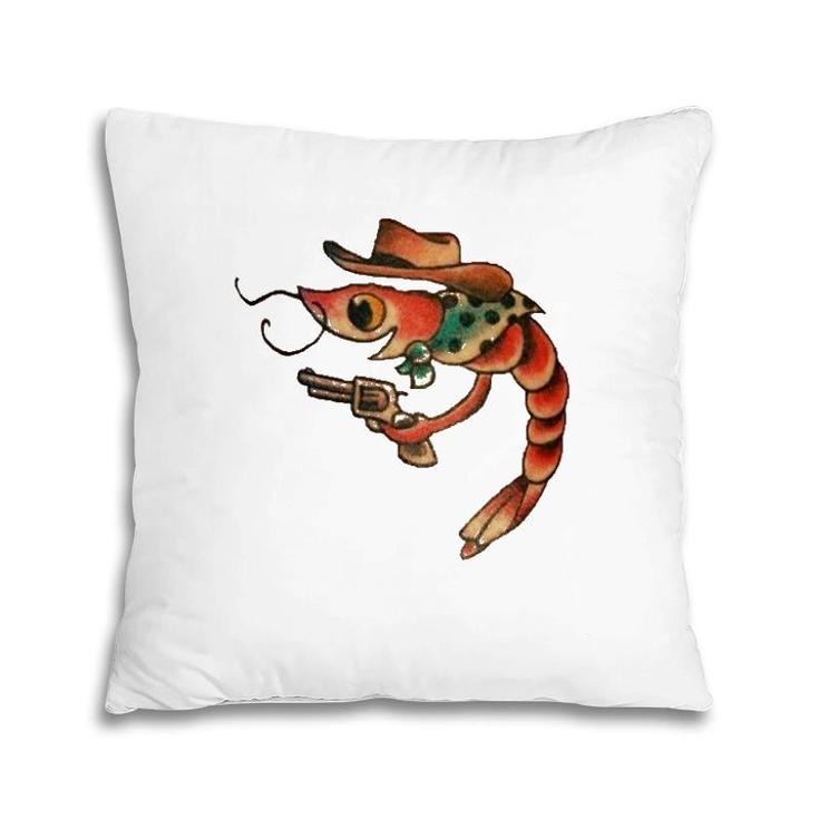 Cute Shrimp Seafood Shellfish Shrimp Lover Tattoo Gift Pillow
