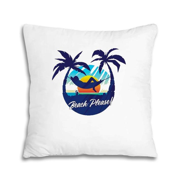 Cute Tropical Beach Please Sunset And Palm Trees - Beach Pillow