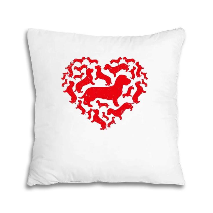 Cute Valentine's Day Dachshund Dog Hearts Puppy Lover Pillow