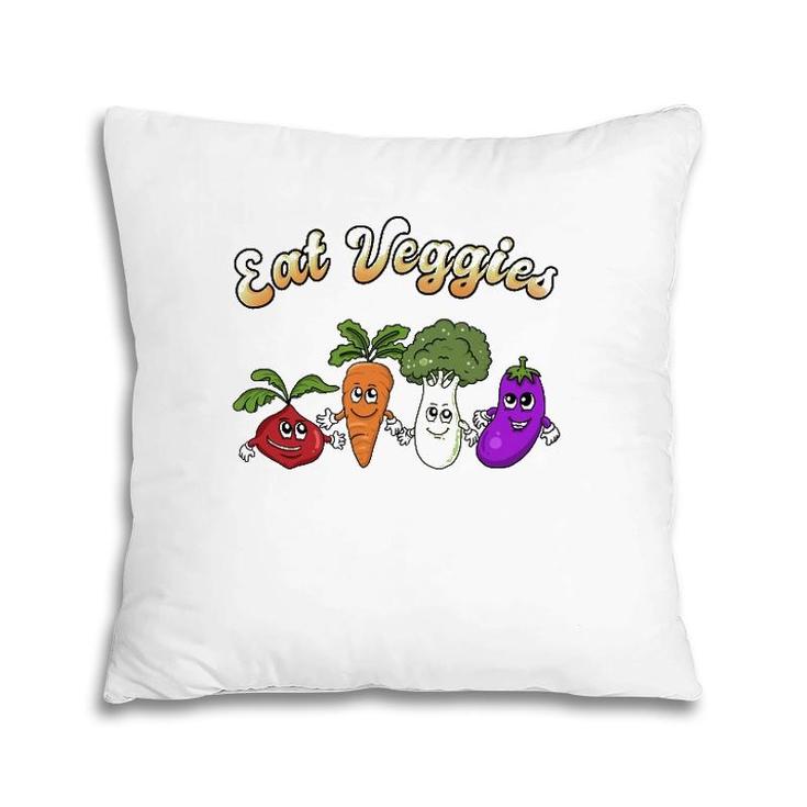Cute Veggie Design For Men Women Vegetable Vegetarian Lovers Pillow