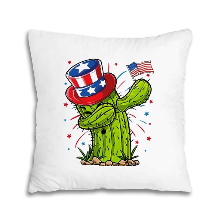 Dabbing Cactus 4Th Of July Women Usa Flag Succulent Pillow