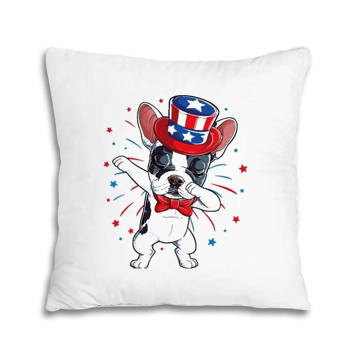 Dabbing French Bulldog 4Th Of July Men Usa Flag Pillow