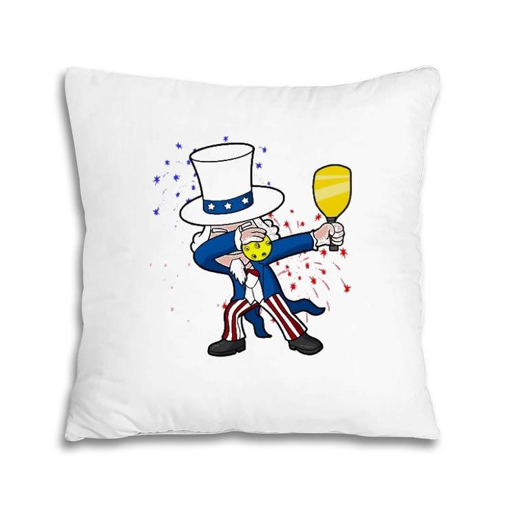 Dabbing Uncle Sam Pickleball 4Th Of July Independence Day Pillow