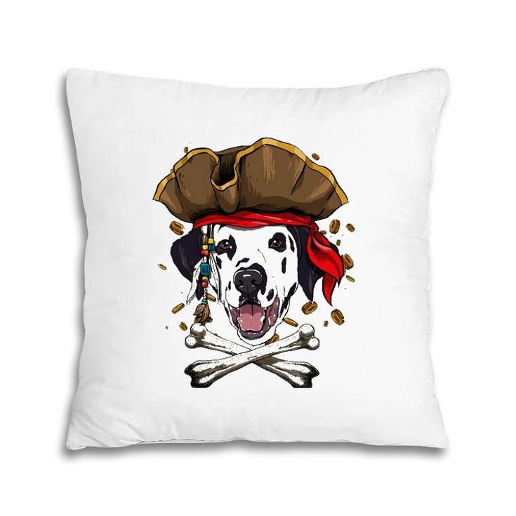 Dalmatian Pirate Dog Halloween Jolly Roger Pillow