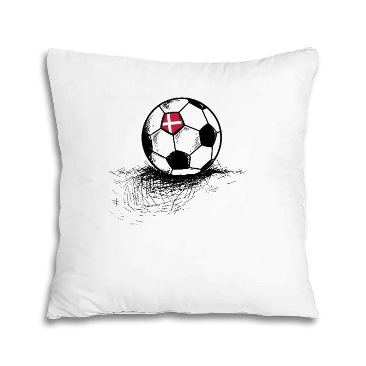 Denmark Soccer Ball Flag Jersey  Danish Football Gift Pillow