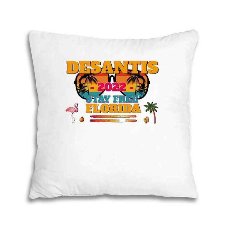 Desantis 2022 Flamingo  Desantis For Governor 2022 Sunset Pillow