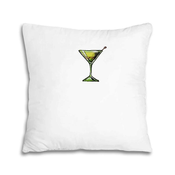 Dirty Martini Heartbeat Cocktail Glass Happy Hour  Pillow