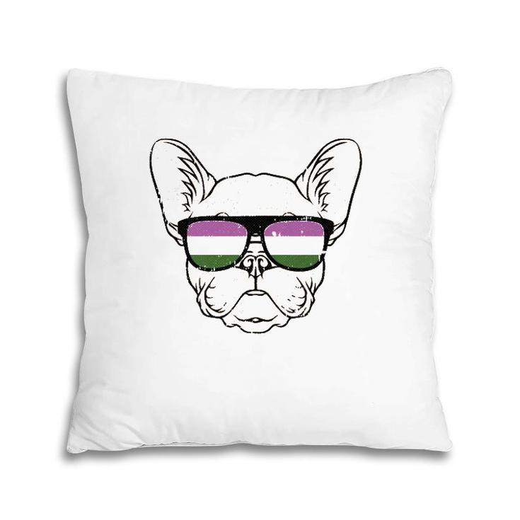 Dog Sunglasses Gender-Queer Pride Puppy Lover Lgbt-Q Ally Pillow