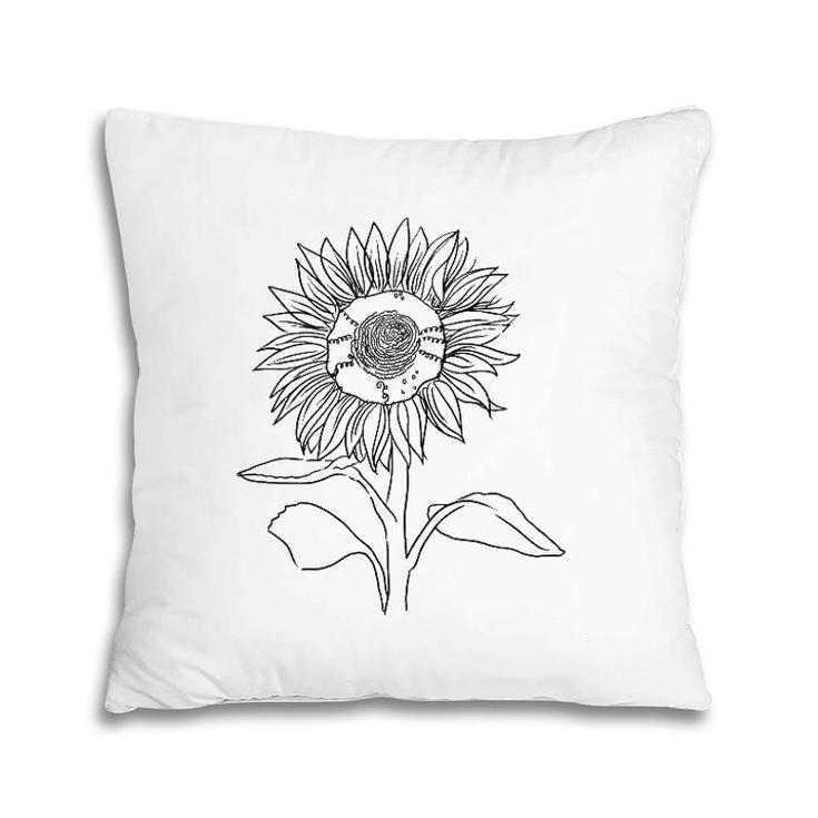 Drawing Of Flower Artist Tee Womans Top Nature Pillow