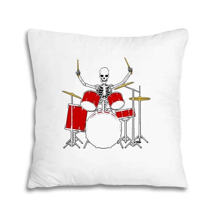 Drummer Skeletton Drummer Musician Drumsticks Pillow