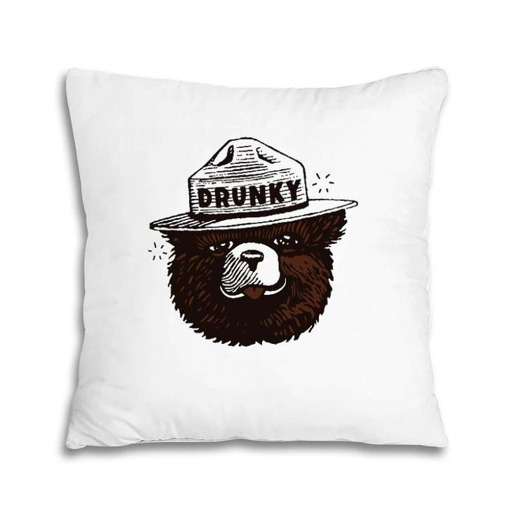 Drunky The Bear Drunking Gift Pillow