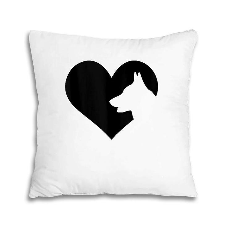 Dutch Shepherd Dog Heart Silhouette - Dutch Shepherd Tank Top Pillow
