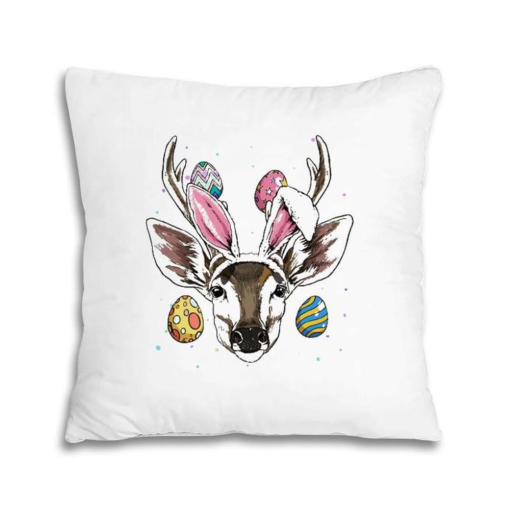 Easter Bunny Deer Funny Easter Deer Gifts Pillow