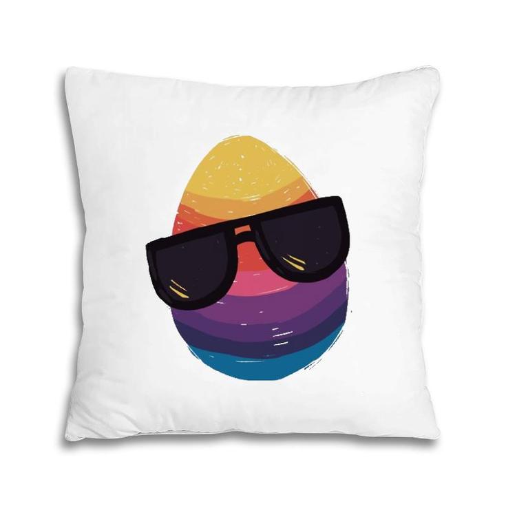 Easter Egg With Sunglasses Happy Easter Egg 2022 Ver2 Pillow