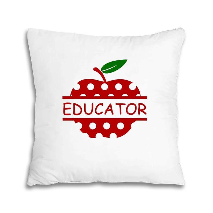 Educator Red Apple Teacher Gift Pillow