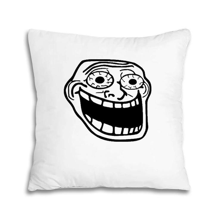Excited Troll Face Meme Pillow