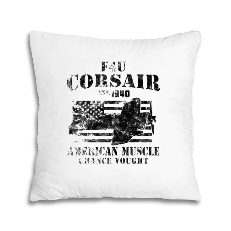 F4u Corsair Wwii Fighter American Muscle Vintage Pillow