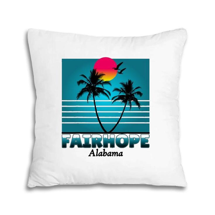 Fairhope Alabama Holiday Retro Vintage Gift Pillow