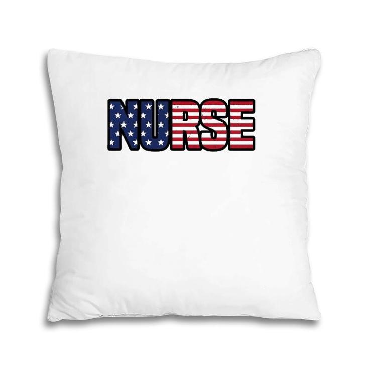Family 365 Nurse Distress American Flag - Unisex Pillow