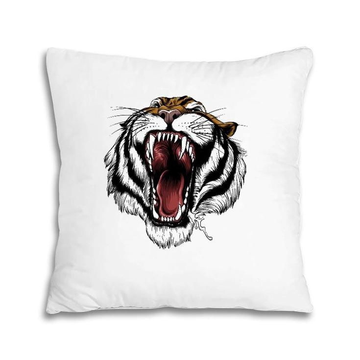 Fearsome Tiger - Roaring Big Cat Animal Pillow